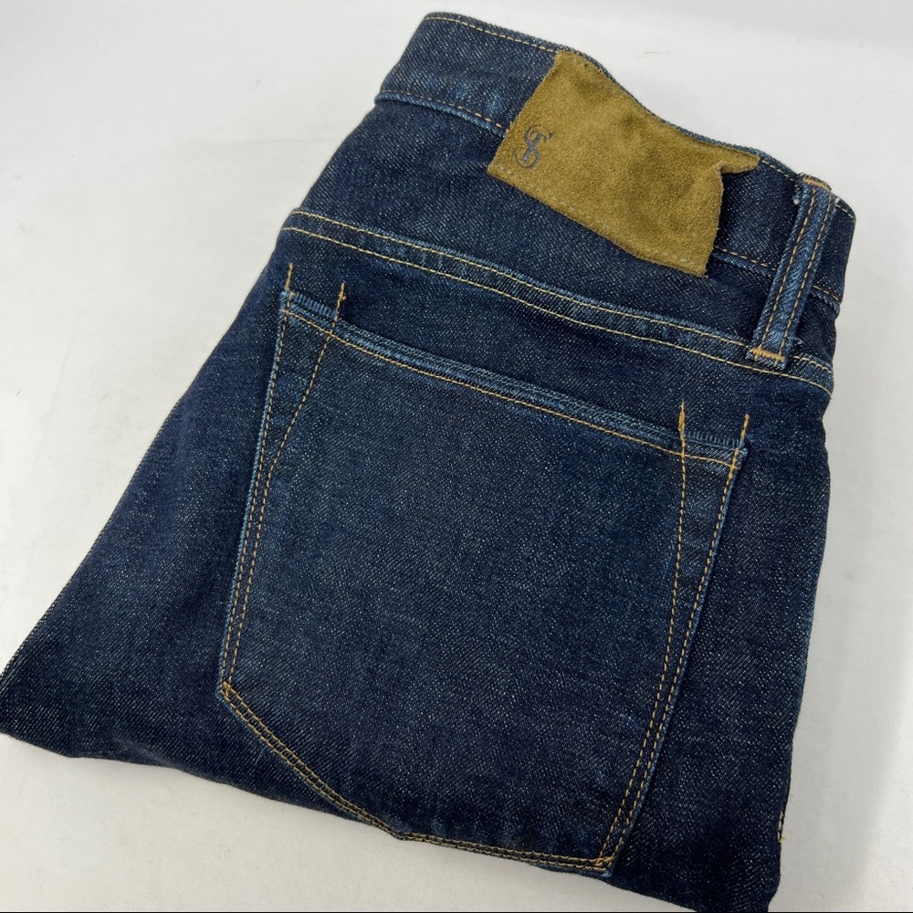 Todd Snyder Men's 31 x 30 Dark Wash Slim Straight Selvedge Denim Blue Jeans